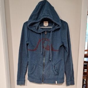 Quiksilver Blue Hoodie with Red Logo